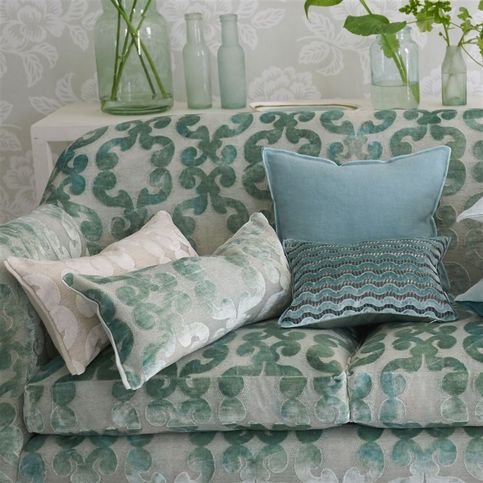Iridato Pale Aqua Fabric by Designers Guild 