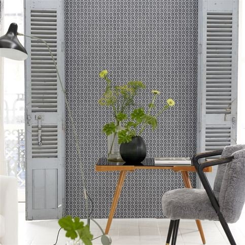 Jaal Graphite Wallcovering by Designers Guild