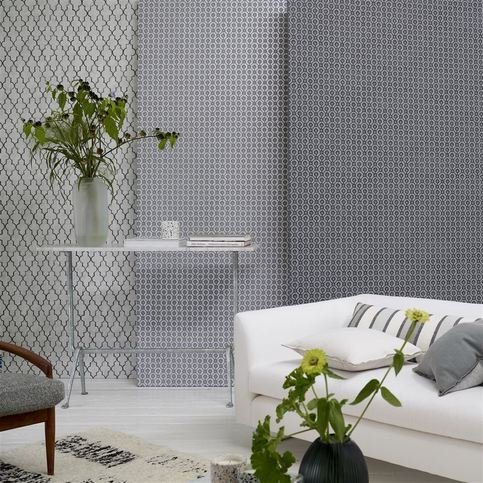 Jaal Graphite Wallcovering by Designers Guild