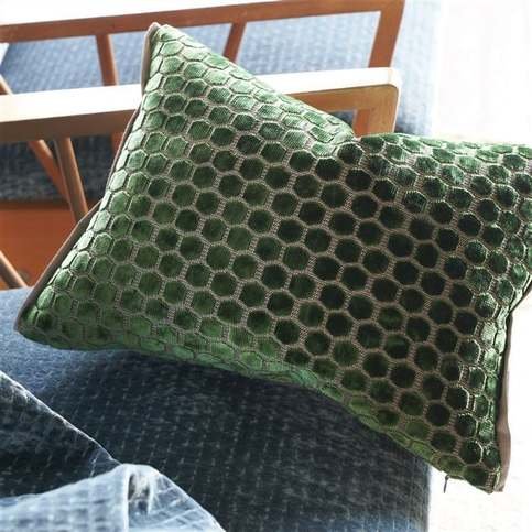 Jabot Emerald Cushion by Designers Guild