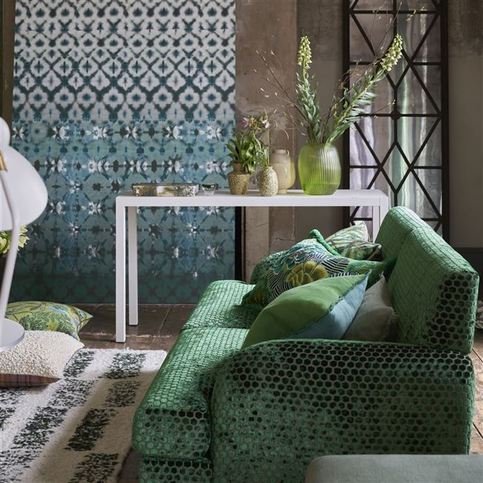 Jabot Emerald Fabric by Designers Guild 