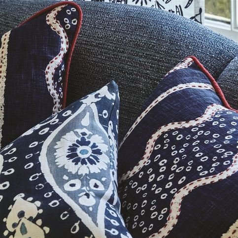 Jasham Indigo Fabric by William Yeoward