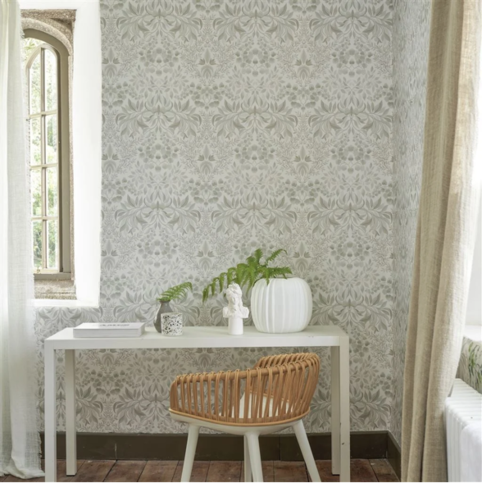 Karakusa Chalk Wallcovering by Designers Guild