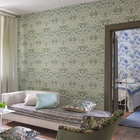 Karakusa Eau de Nil Wallcovering by Designers Guild