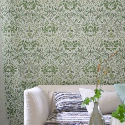 Karakusa Eau de Nil Wallcovering by Designers Guild