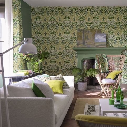 Karakusa Emerald Fabric by Designers Guild 