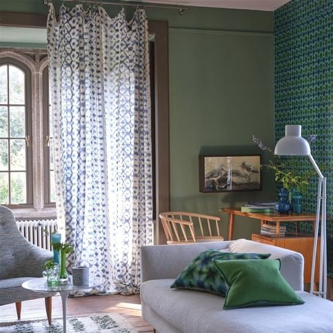 Karaoshi Cobalt Fabric by Designers Guild 