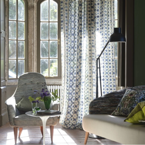 Karaoshi Cobalt Fabric by Designers Guild 