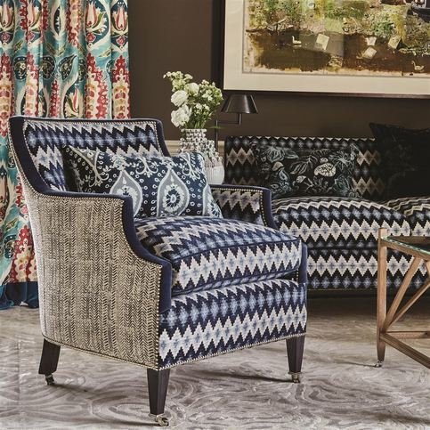 Kerani Midnight Fabric by William Yeoward