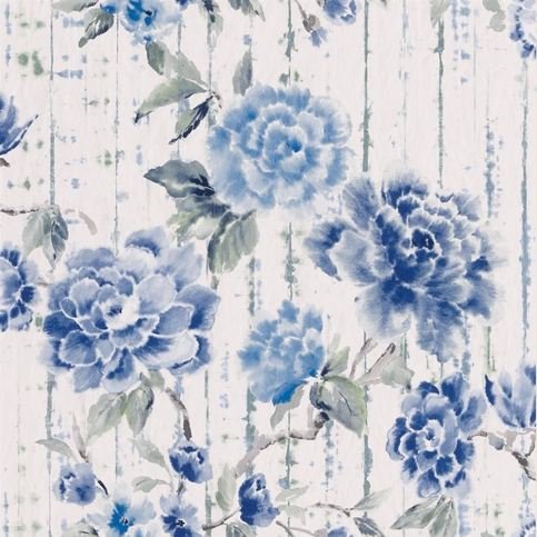 Kyoto Flower Cobalt Wallcovering by Designers Guild