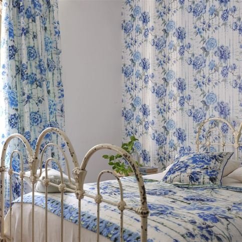 Kyoto Flower Cobalt Wallcovering by Designers Guild