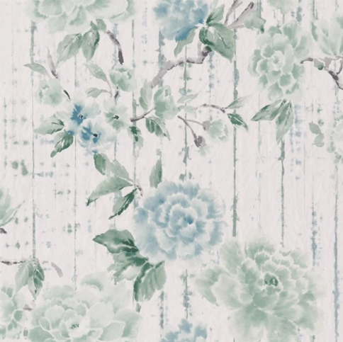 Kyoto Flower Eau de Nil Wallcovering by Designers Guild