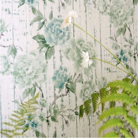 Kyoto Flower Eau de Nil Wallcovering by Designers Guild