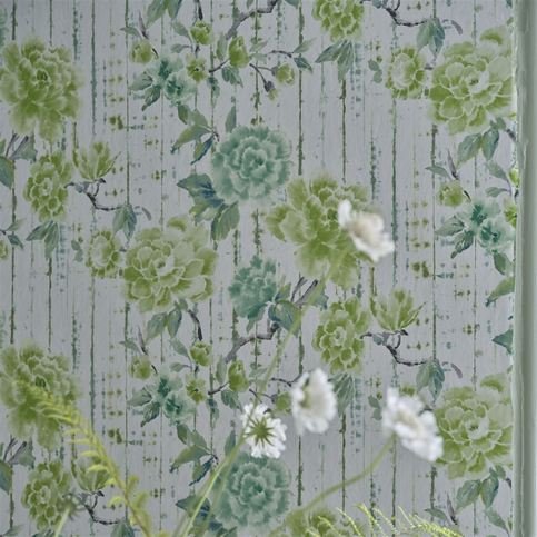 Kyoto Flower Emerald Wallcovering by Designers Guild