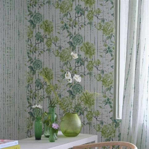 Kyoto Flower Emerald Wallcovering by Designers Guild