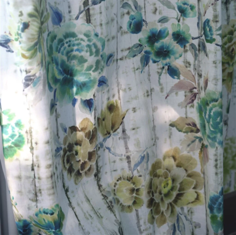 Kyoto Flower Jade Fabric by Designers Guild 