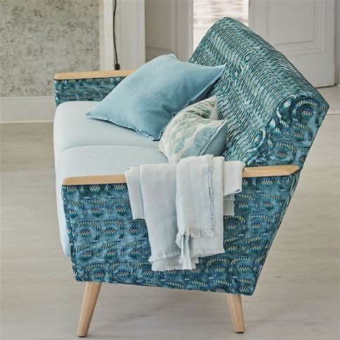Latticino Azure Fabric by Designers Guild 