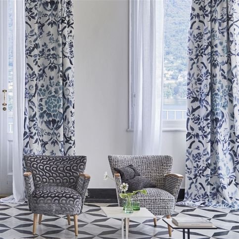 Latticino Graphite Fabric by Designers Guild 