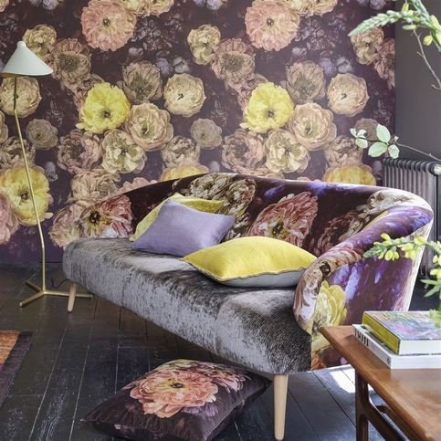Le Poeme De Fleurs Rosewood Fabric by Designers Guild 