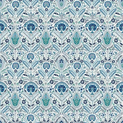 Lustleigh Peacock Fabric by William Yeoward