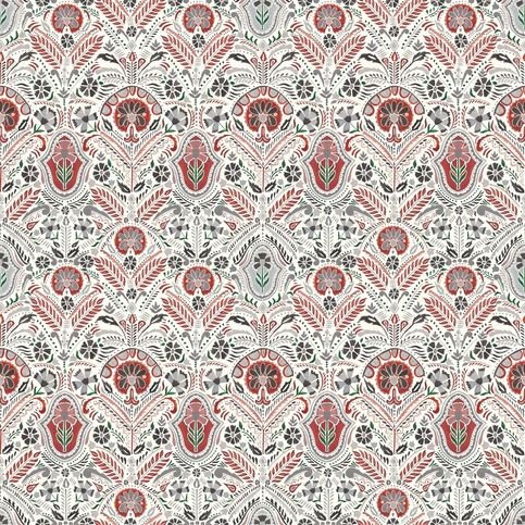 Lustleigh Rouge Fabric by William Yeoward