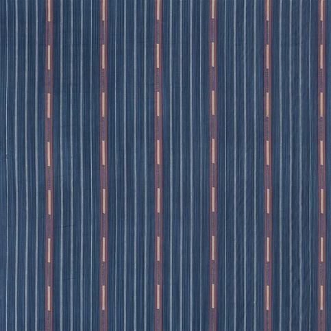 Moki Stripe Indigo Fabric by William Yeoward
