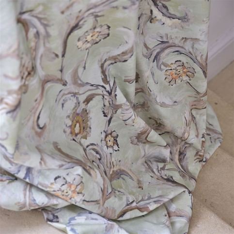 Myrtle Damask Pistachio Fabric by Designers Guild 