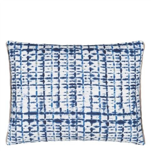 Parquet Batik Indigo Cushion by Designers Guild