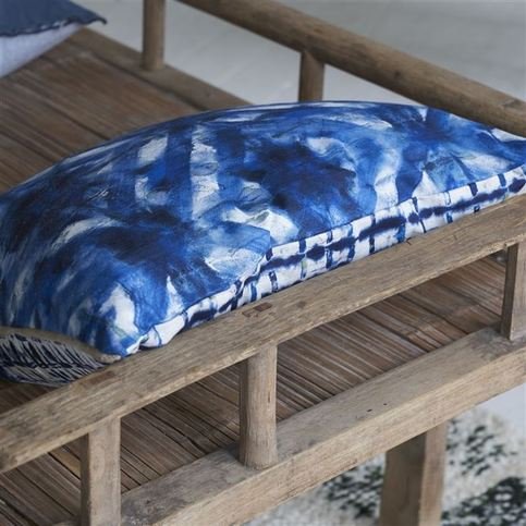 Parquet Batik Indigo Cushion by Designers Guild