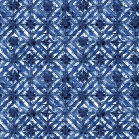 Parquet Batik Indigo Fabric by Designers Guild 
