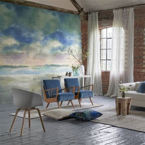 Paysage Marin Grasscloth Sky Wallcovering by Designers Guild