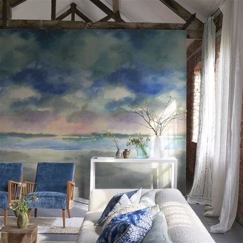 Paysage Marin Grasscloth Sky Wallcovering by Designers Guild