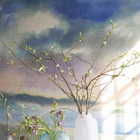 Paysage Marin Grasscloth Sky Wallcovering by Designers Guild