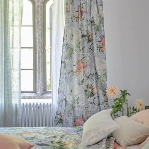 Peony Blossom Platinum Fabric by Designers Guild 