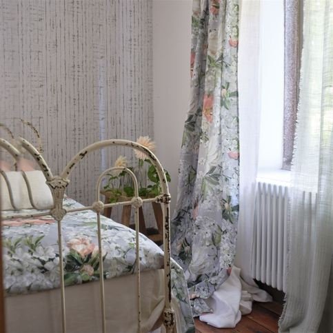 Peony Blossom Platinum Fabric by Designers Guild 