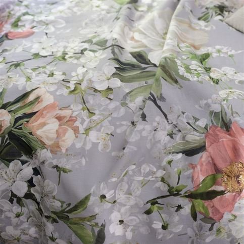 Peony Blossom Platinum Fabric by Designers Guild 