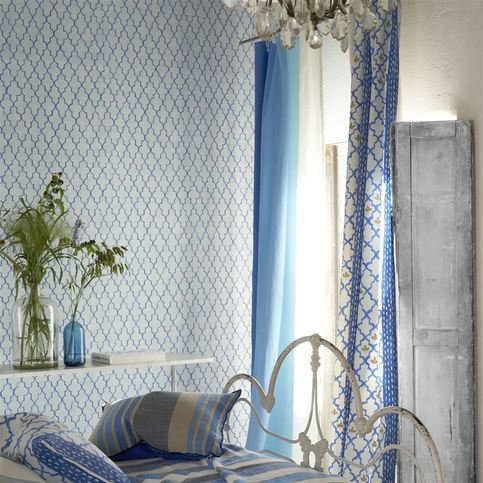 Pergola Trellis Cobalt Wallcovering by Designers Guild