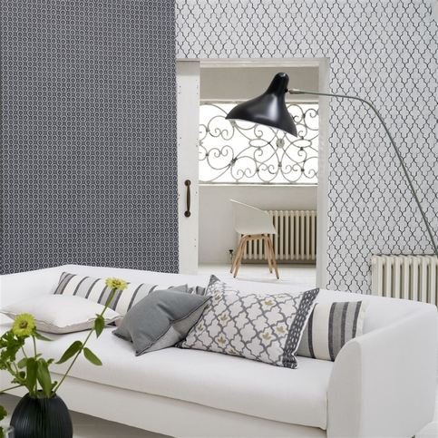 Pergola Trellis Graphite Wallcovering by Designers Guild