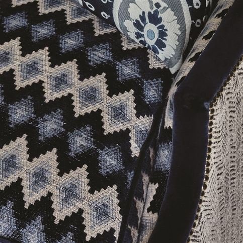 Perzina Midnight Fabric by William Yeoward
