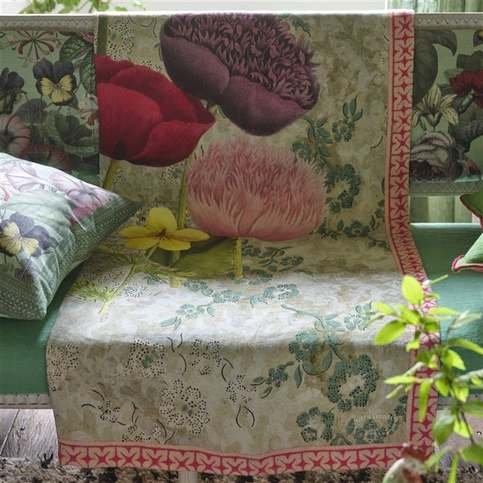 Poppy Study Violet Throw by Designers Guild/John Derian
