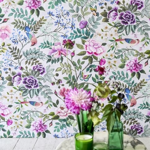 Porcelaine De Chine Fuchsia Wallcovering by Designers Guild