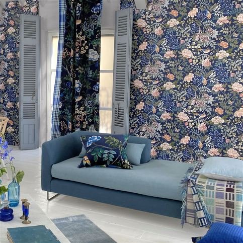 Porcelaine De Chine Midnight Wallcovering by Designers Guild