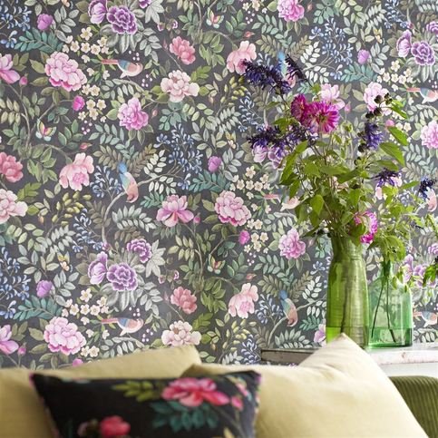 Porcelaine De Chine Noir Wallcovering by Designers Guild