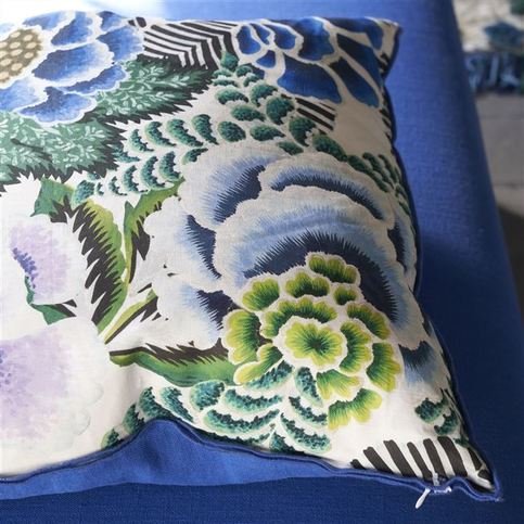 Rose De Damas Cobalt Cushion by Designers Guild
