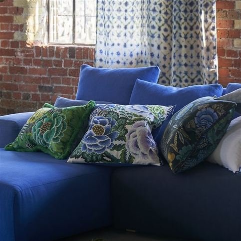 Rose De Damas Cobalt Cushion by Designers Guild