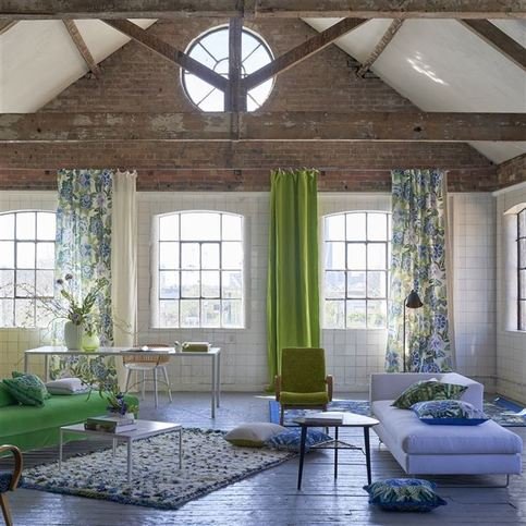 Rose De Damas Cobalt Fabric by Designers Guild 