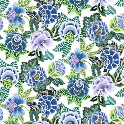 Rose De Damas Cobalt Fabric by Designers Guild 