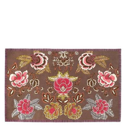 Rose De Damas Cranberry Rug by Designers Guild