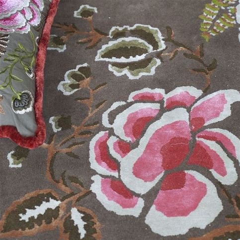 Rose De Damas Cranberry Rug by Designers Guild