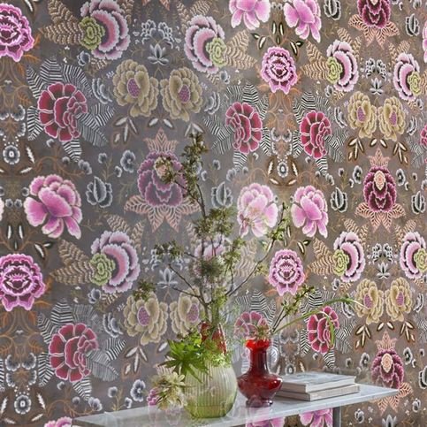 Rose De Damas Cranberry Wallcovering by Designers Guild